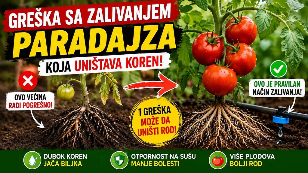 Greška sa zalivanjem paradajza koja izaziva truljenje korena