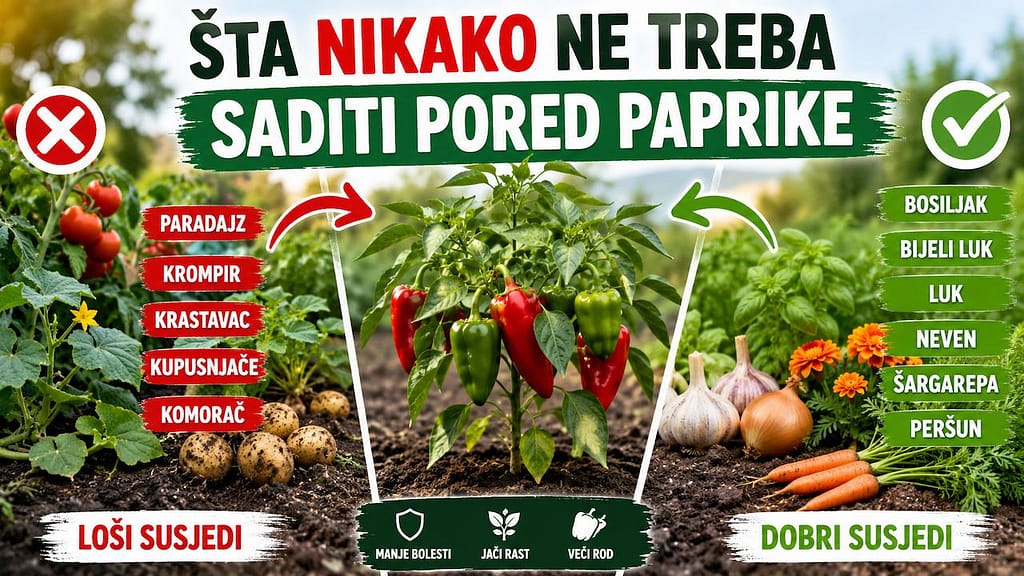 šta ne treba saditi pored paprike u bašti