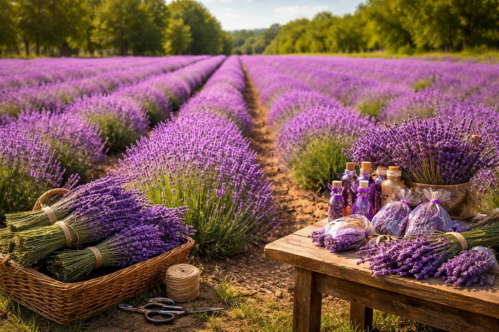 polje lavande u cvatu